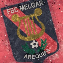 Download wallpapers FBC Melgar, 4k, geometric art, logo, Peruvian