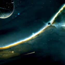 abstract, outer space, stars, planets, comet, wormhole :: Wallpapers
