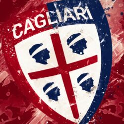 Download wallpapers Cagliari FC, 4k, paint art, creative, Italian