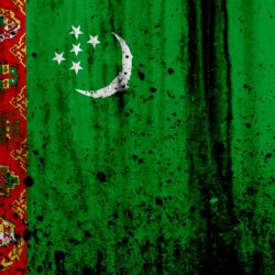 Download wallpapers Turkmen flag, 4k, grunge, flag of Turkmenistan