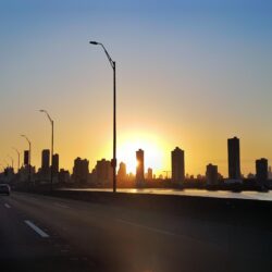 Driving into Panama city at sunset : wallpapers