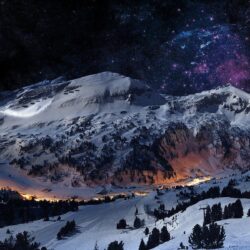 45+ Winter Night Mountain Wallpapers