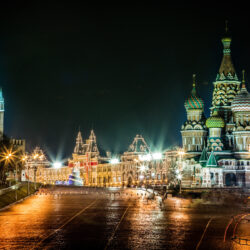 Red Square by Night, Moscow, Russia widescreen wallpapers