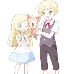 Lillie and Gladion with Lillipup