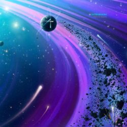 Wallpapers space, fragments, planet, stars, the asteroid belt, by