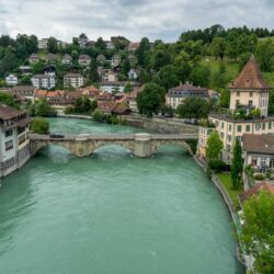 Wallpapers Bern, Switzerland, river, bridge, houses HD