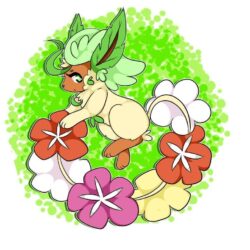 My hobby is Pokémon fusions. Meet a Comfey/Leafeon