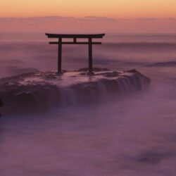 Torii Gate Oarai Coast Ibaraki Kanto Japan Wallpapers