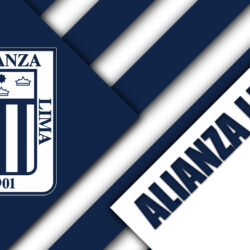 Download wallpapers Club Alianza Lima, 4k, logo, white blue
