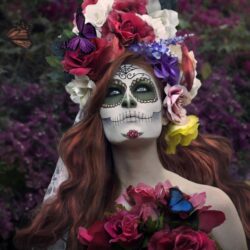 dia de los muertos day of the dead girl face paint flower