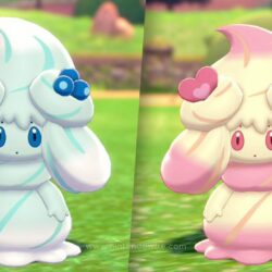 Different Alcremie flavors shared via Pokémon accounts around the