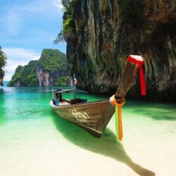 Wallpapers sand, sea, beach, landscape, rocks, boat, Thailand, Phuket
