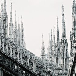 Stairways italy cathedral milan city stone buildings wallpapers