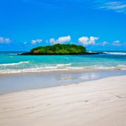 Beach: White Calm Blue Green Private Galapagos Islands Beach Ocean