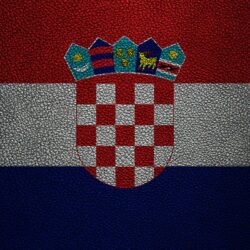 Download wallpapers Flag of Croatia, 4k, leather texture, Croatian