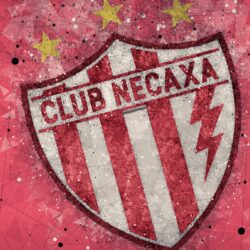 Download wallpapers Club Necaxa, 4k, geometric art, logo, Mexican