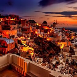 Santorini Sunset Desktop Wallpapers