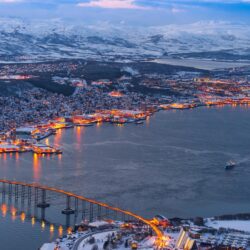 Wallpapers Norway Tromso Nature Winter Bridges Scenery