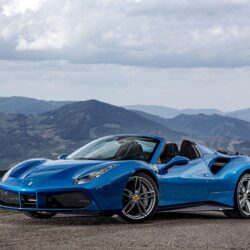 Wallpapers 2015 Ferrari 488 Spider Convertible Blue Cars Metallic