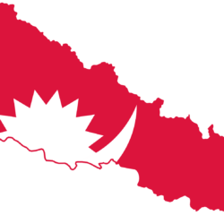 Nepal Map With Flag