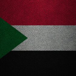 Download wallpapers Flag of Sudan, Africa, 4K, leather texture