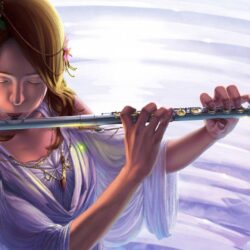 Digital Woman Playing the flute Art Flute HD Wallpapers, Desktop