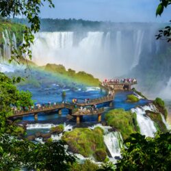 Wallpapers Argentina Iguazu Falls Nature Rainbow Bridges