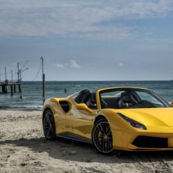 Download Wallpapers Ferrari, 488, Spider, Yellow, Side