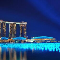 Marina Bay Sands Singapore Architecture Building Night HD Backgrounds