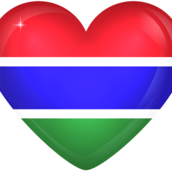 Gambia Large Heart Flag