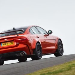 2018 JAGUAR XE SV PROJECT 8 back side view on track hd wallpapers