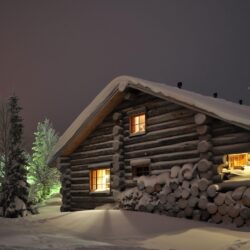 Wallpapers Finland Snow night time Cities Houses
