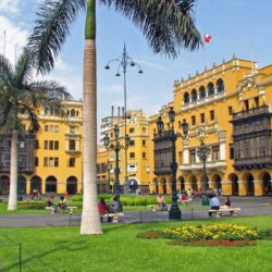 Lima Historical Beautiful Plaza Mayor Peru Hd Desktop Wallpapers