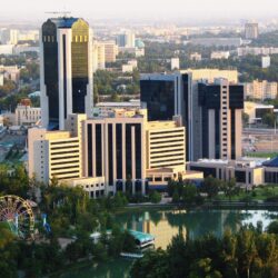 tashkent capital town buildings uzbekistan business center tree HD