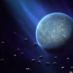 Planet surrounded by asteroids wallpapers