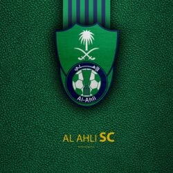 Download wallpapers Al Ahli SC, 4K, Saudi Football Club, leather