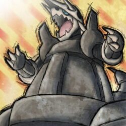 7 Aggron the iron armor pokemon. Aggron digs tunnels by using its