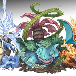 blastoise, charizard, and venusaur