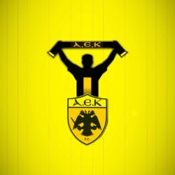 AEK Athens Football League Logo with Backgrounds Wallpapers