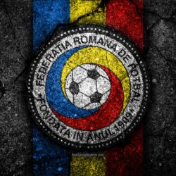 Download wallpapers Romanian football team, 4k, emblem, UEFA, Europe