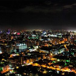 Night in Santo Domingo. Wide image of cities and countries for the
