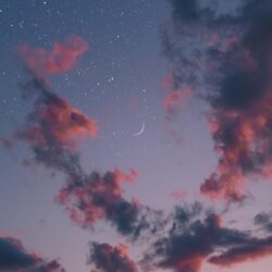 Download Crescent, Clouds, Stars Wallpapers for Apple iPad