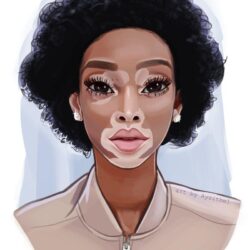 Semi realistic digital portrait of Winnie Harlow by Ayzithell on