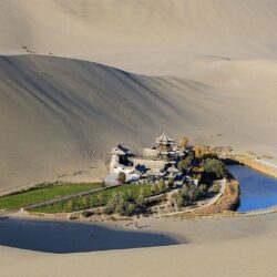 Desert Oasis Mongolia, iPhone Wallpaper, Facebook Cover, Twitter