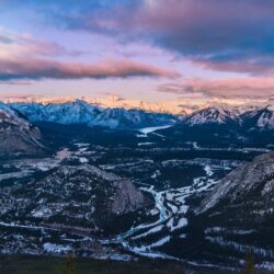 Sunset Sulphur Mountain Banff National Park Wallpapers in