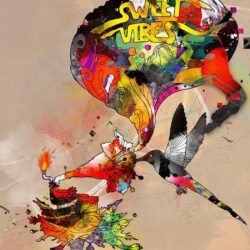 Art psychedelic music text birds wallpapers