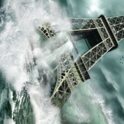 Photography : Captivating Tsunami At Eifel Tower Picture Desktop