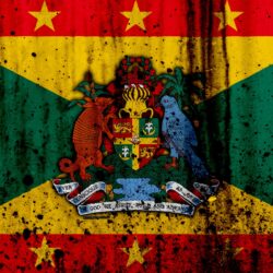 Download wallpapers Grenada flag, 4k, grunge, North America, flag of