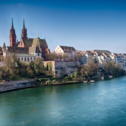 Wallpapers river, home, Switzerland, Rhine, Basel image for desktop