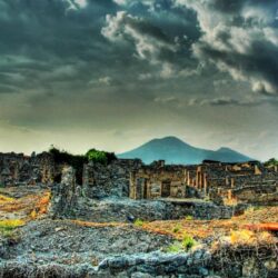 The Ruins of Pompeii and Mount Vesuvius widescreen wallpapers